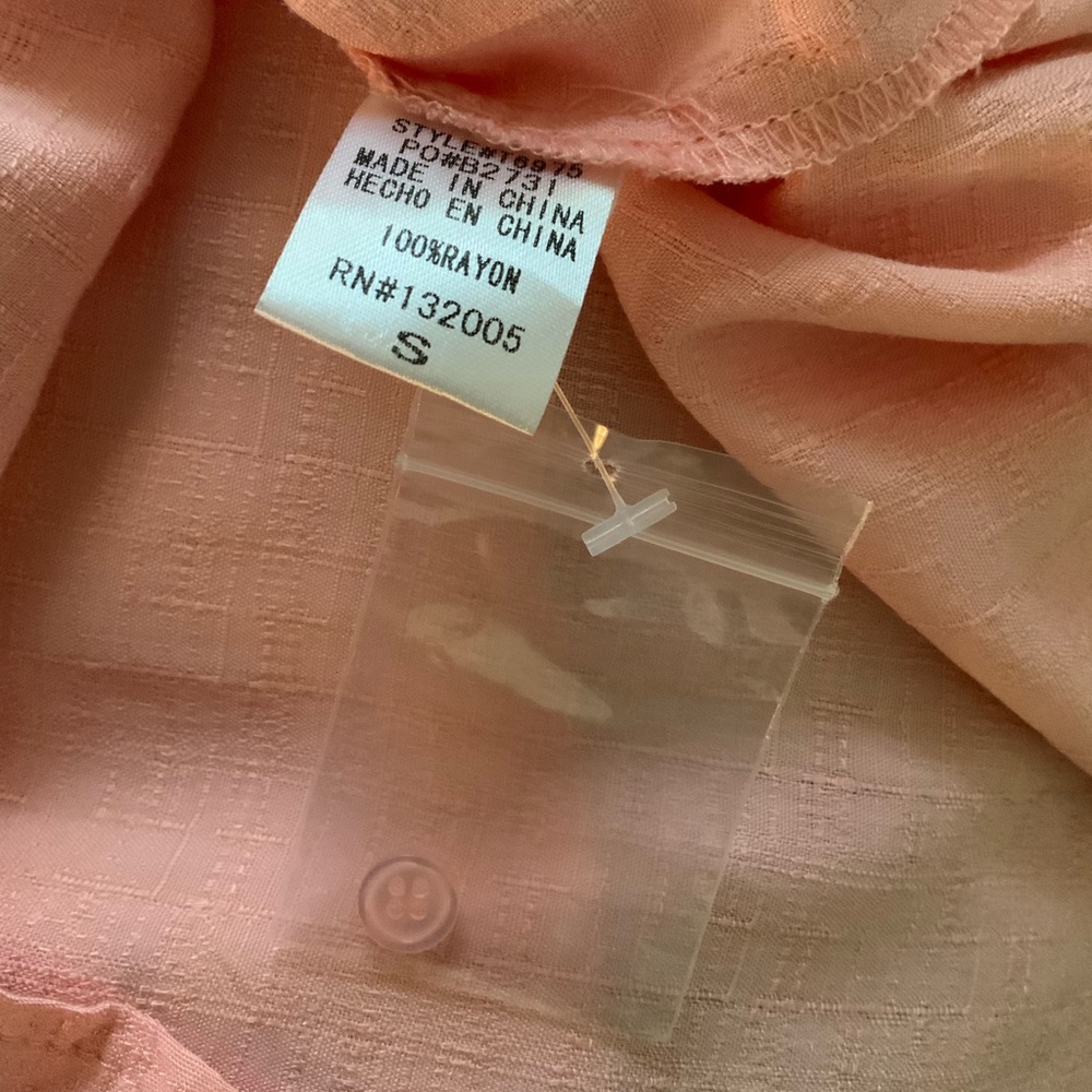 Pale Pink Entro Tunic Relaxed Fit Hi-Lo Hem Necktie Long Sleeve Classic - Picture 7 of 16